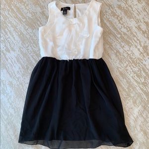 Bcx girls black and white ruffle dress